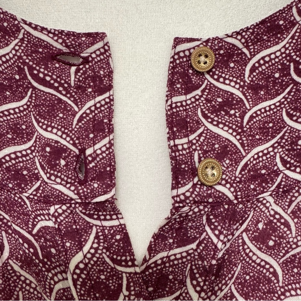 Anthropologie Maeve Orli Purple Geo Print Bibbed Rayon Blouse XS - Picture 11 of 17